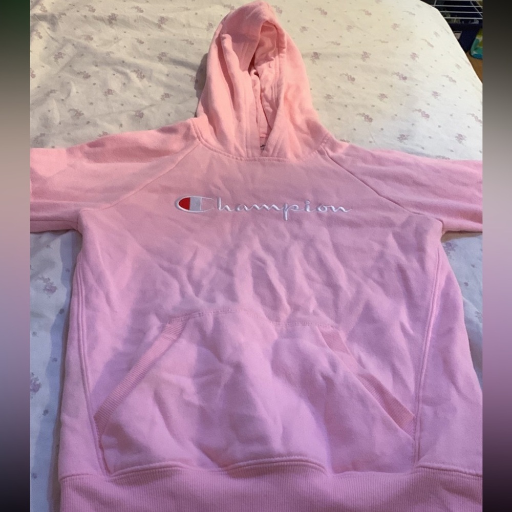 Girls pink champion hoodie